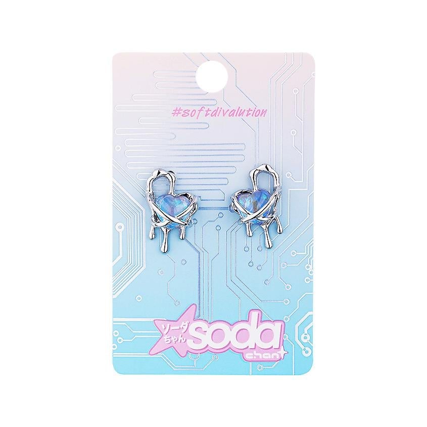 SODA-CHAN PURPLE HEART earrings  softdivalution