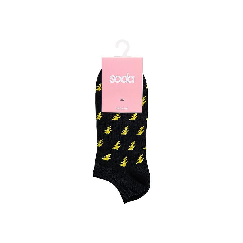 Women's socks, model: BLACK LIGHTNING, brand SODA, color: black, (1 pair)