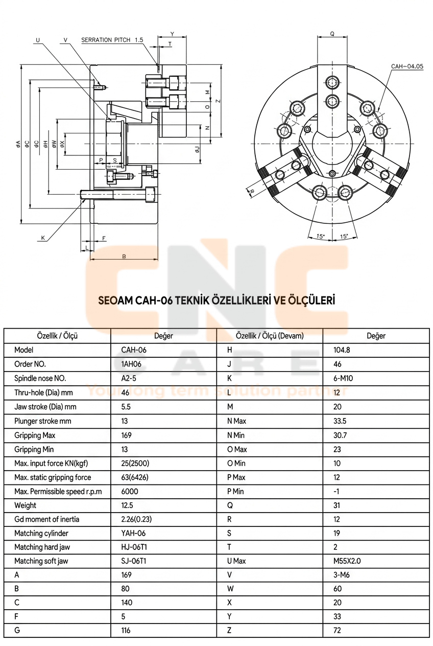 SEOAM 6 Inc Hidrolik CNC Torna Aynası (CAH 06N)