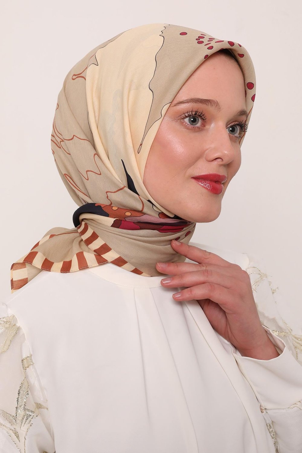 Flora Eşarp | Bakır Parıltısı