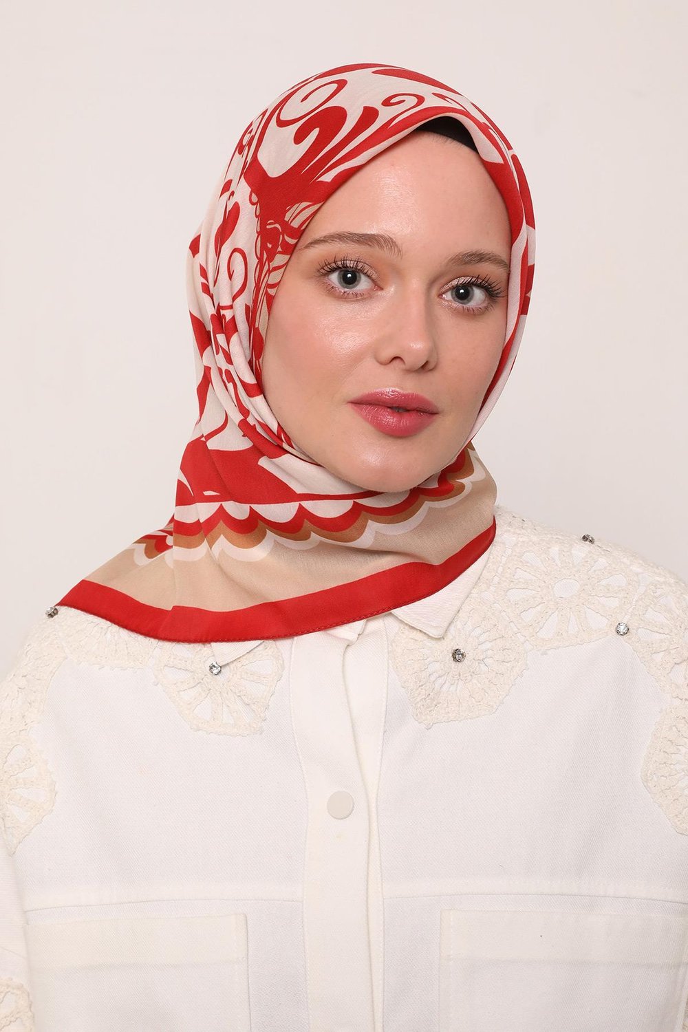 Flora Eşarp | Güz Kırmızısı