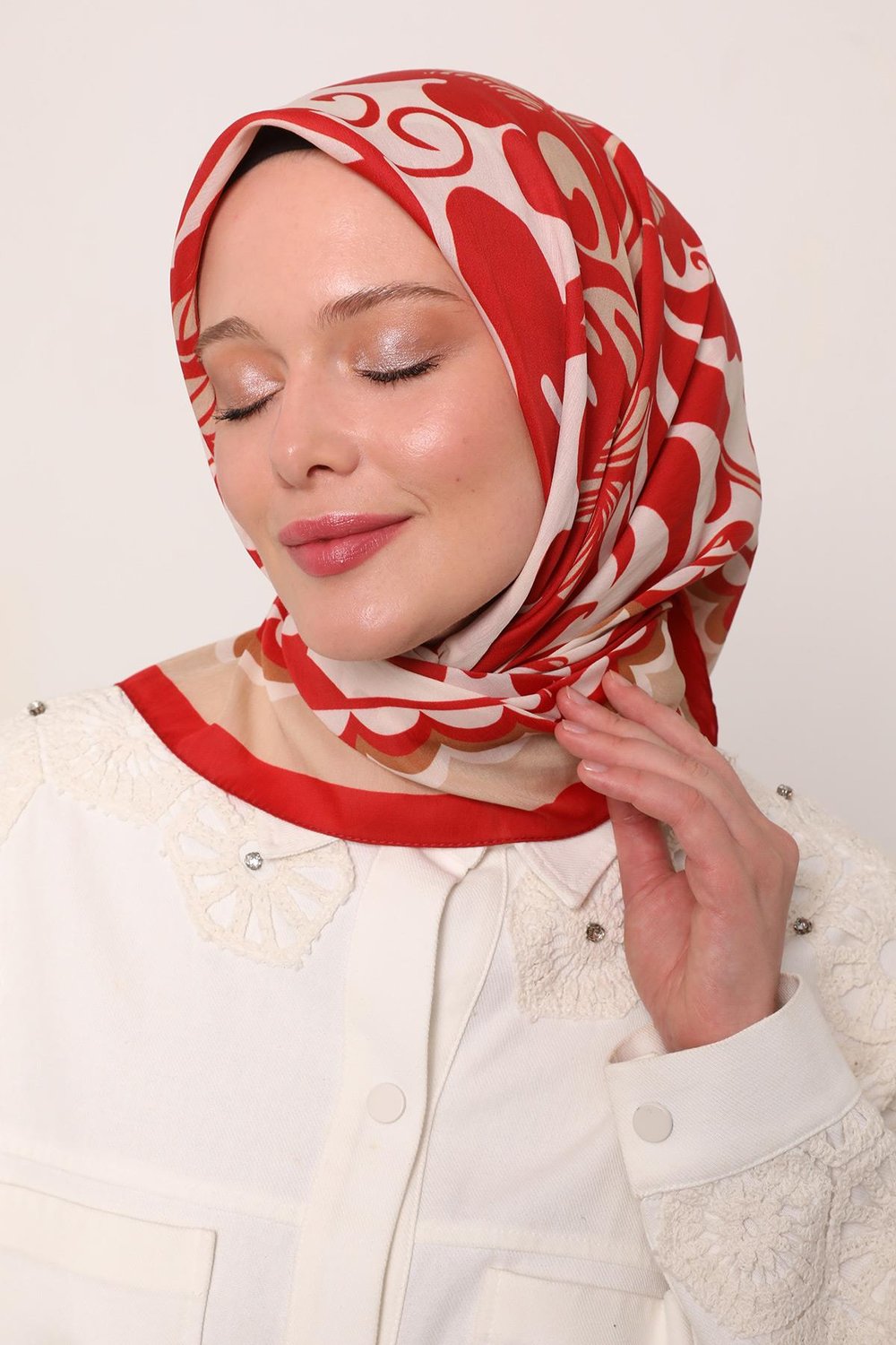 Flora Eşarp | Güz Kırmızısı