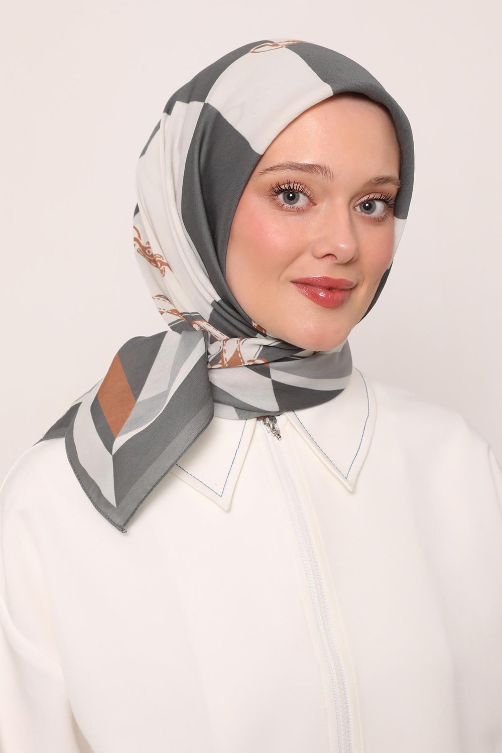 Flora Eşarp | Kestane Kabuğu