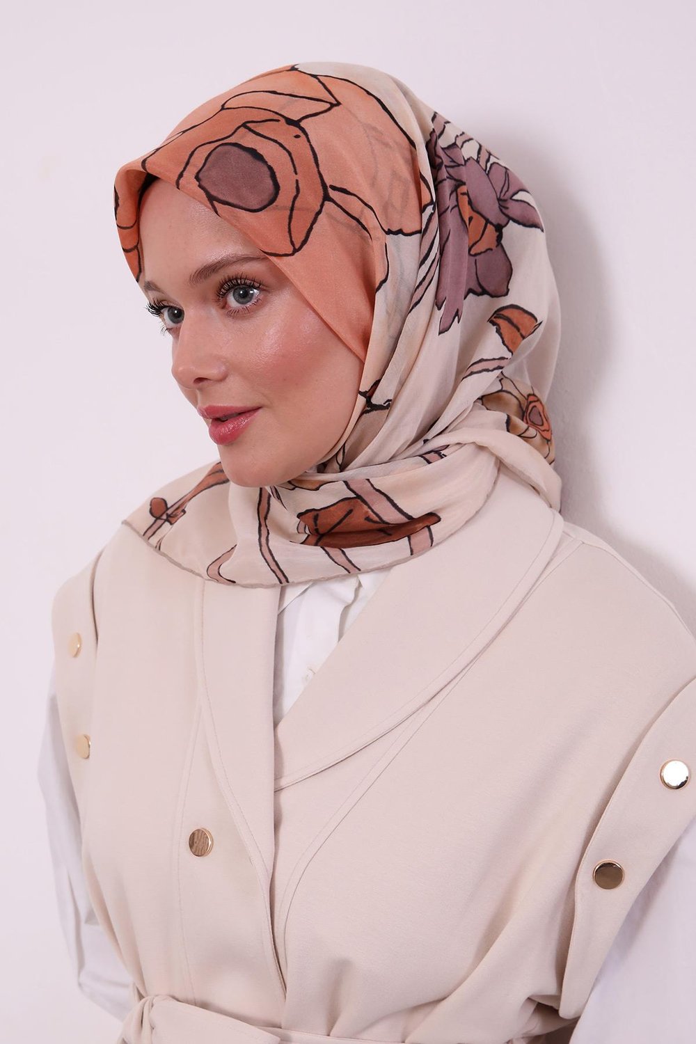 Silk Elite Eşarp | Bej Işıltısı