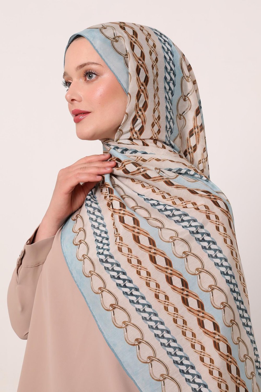 Silk Elite Şal | Pastel Mavi