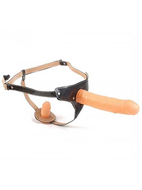 Belden Bağlamalı DildolarÇift Taraflı Belden Bağlamalı Protez Penis - TenElisium