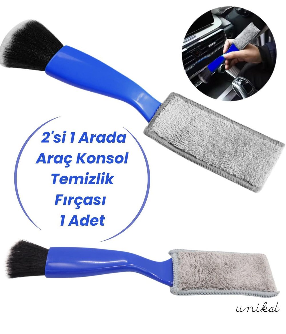 BAYİ ÜRÜNÜ 2'si 1 Arada Araç İç Silgi - Havalandırma ve Konsol Temizlik Fırçası 1 Adet