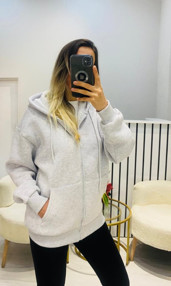 Oversize kapüşonlu Hırka Ceket