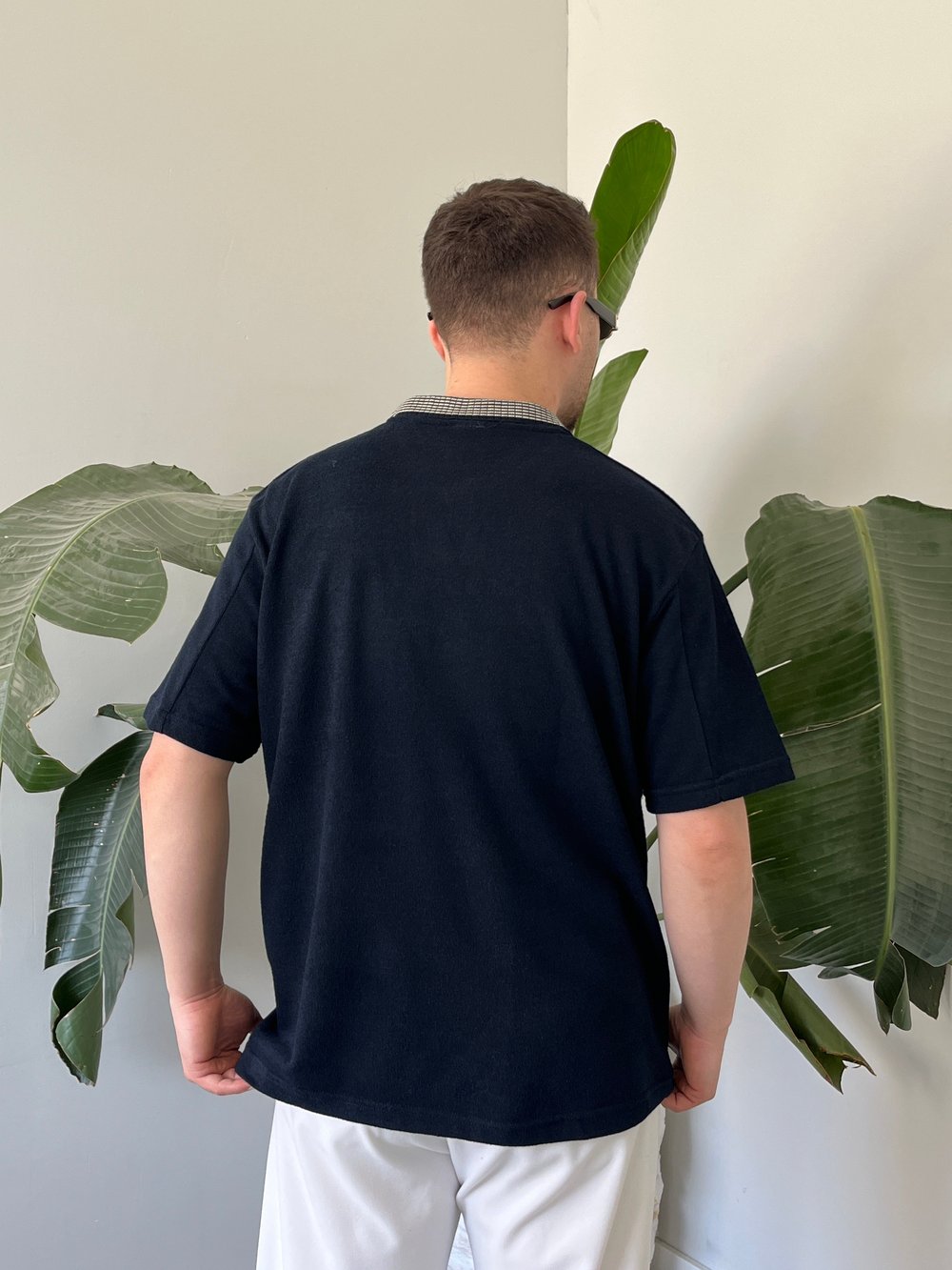 Basic Polo Yaka Lacivert Tişört 