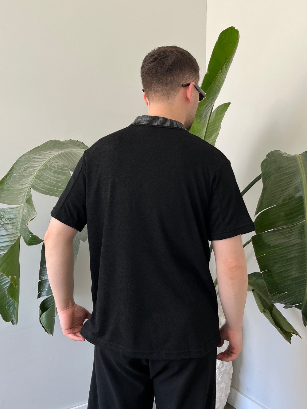 Basic Polo Yaka Siyah   Tişört 