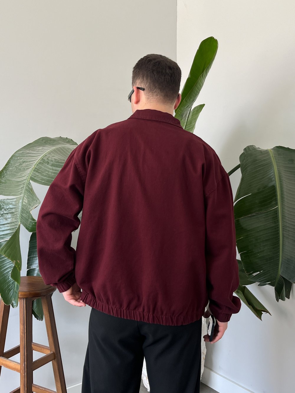 Oversize Bordo  Bomber Ceket 