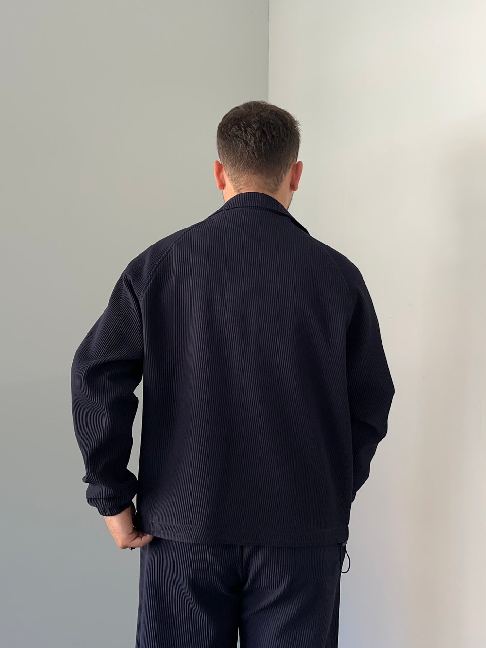 Oversize Fitilli Ceket Pantolon Lacivert