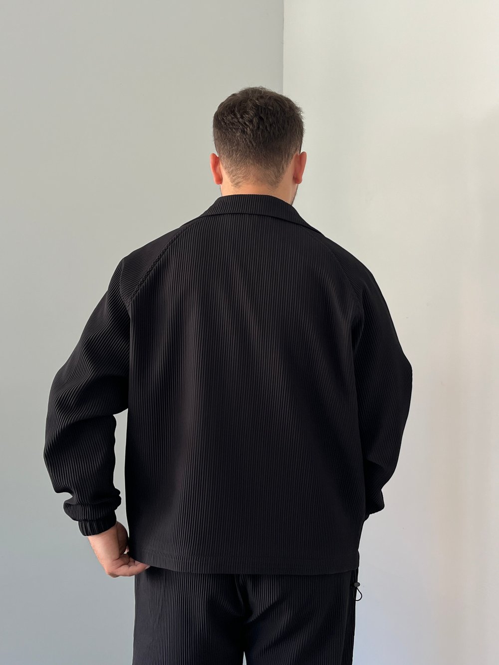 Oversize Fitilli Ceket Pantolon Siyah