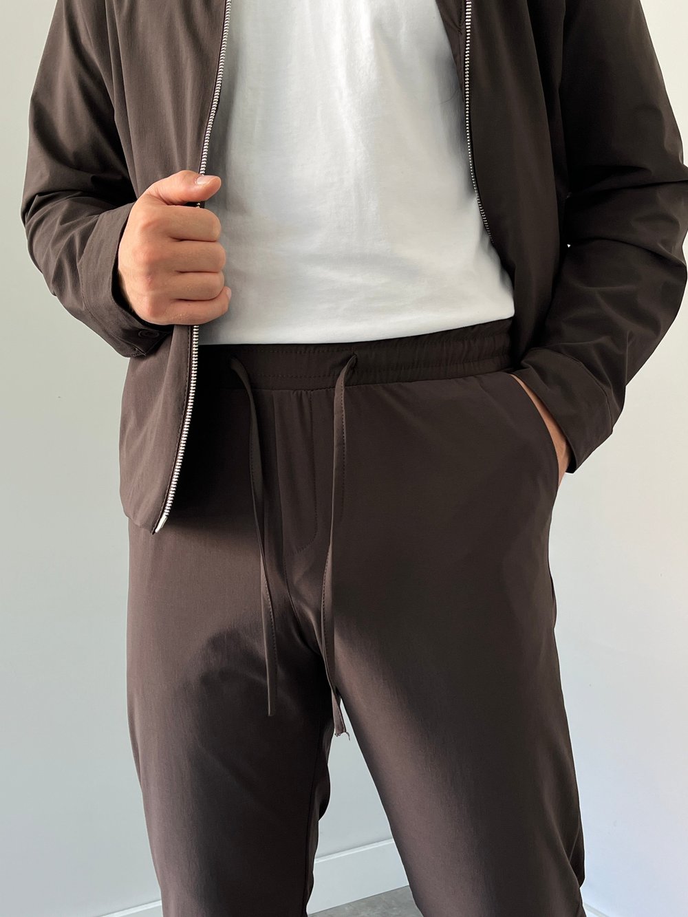 Paraşüt Kumaş  Ceket Pantolon Kahverengi