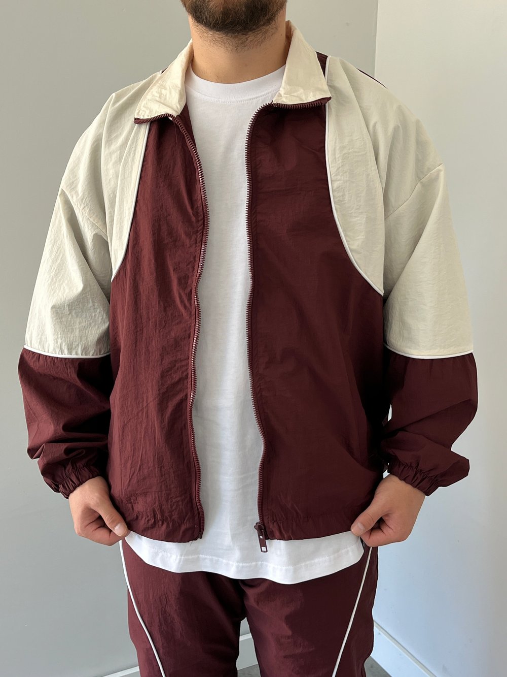 Paraşüt Kumaş Eşofman Takımı Bordo