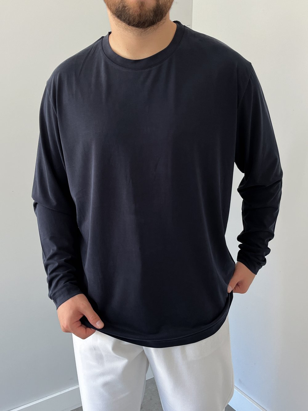 Premium Yıkamalı Oysho Kumaş Sweat Lacivert
