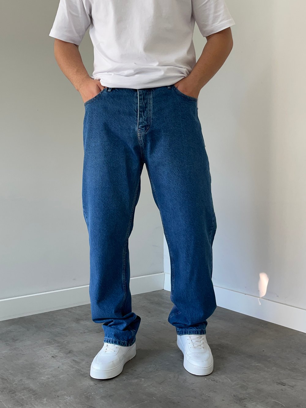 We 11 Baggy Jean Koyu Mavi