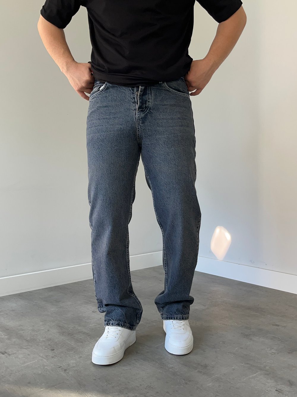 We 11 Baggy Jean Yıkamalı Antrasit