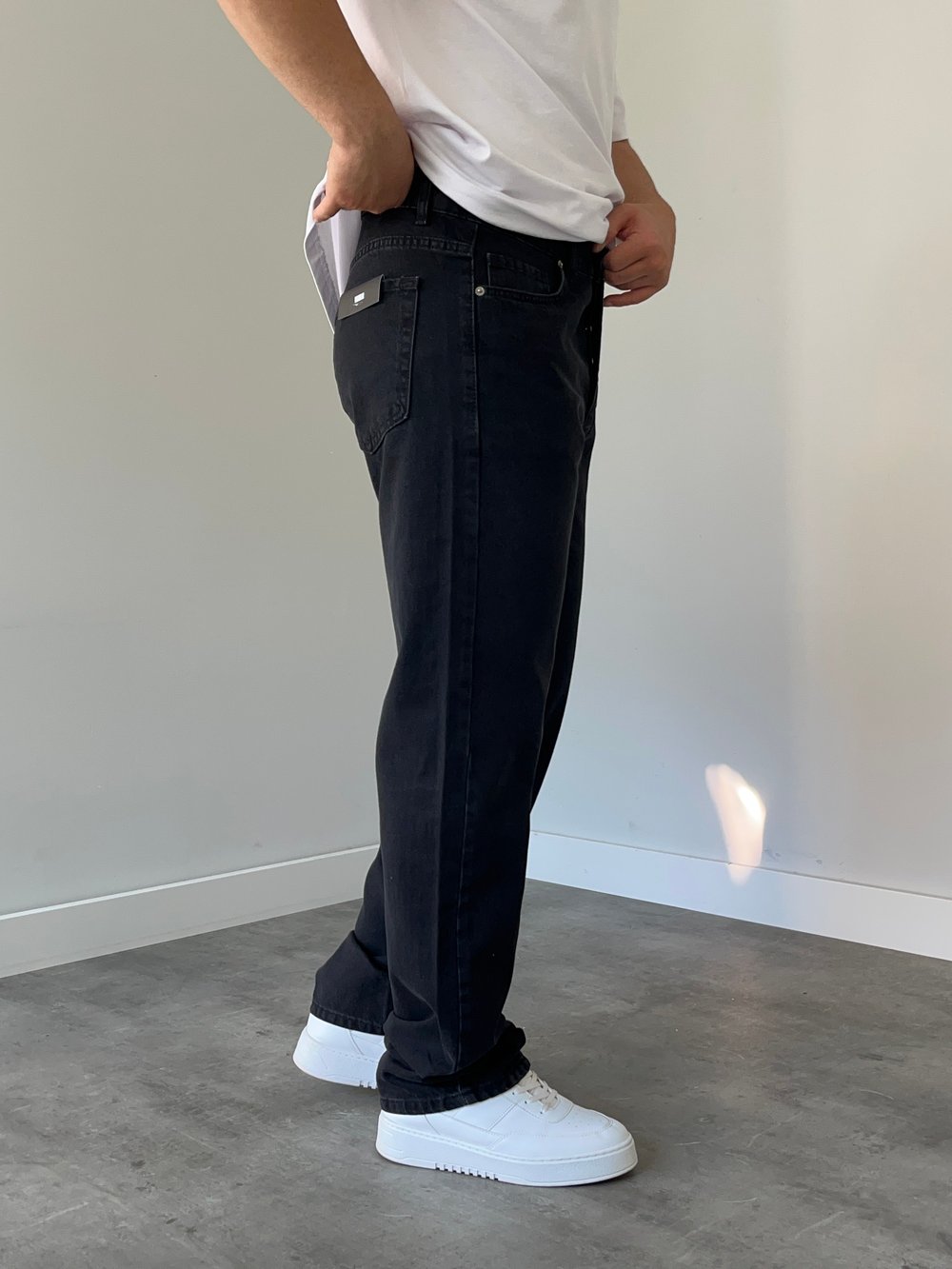We 11 Baggy Jean Yıkamalı Siyah