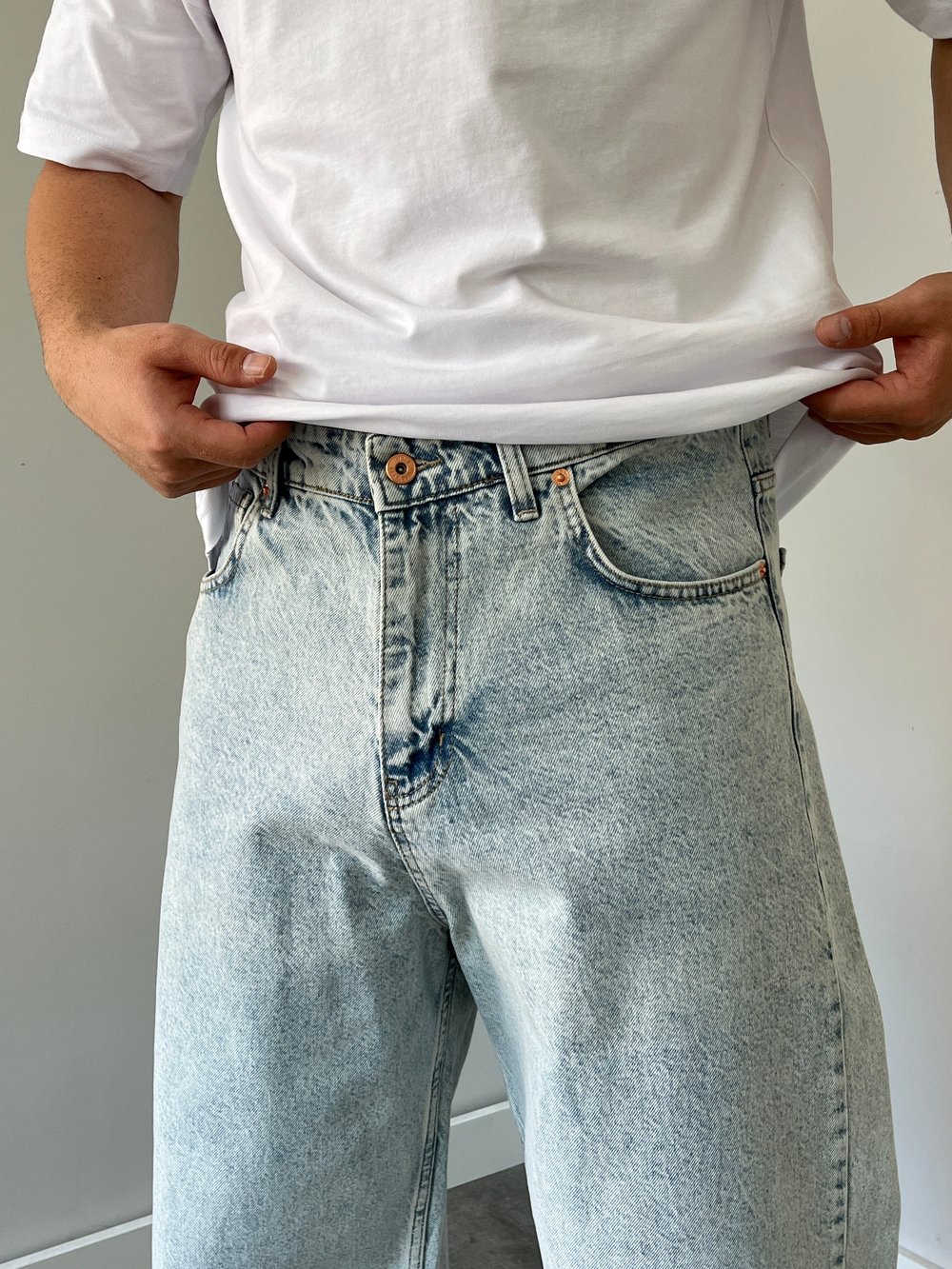 We 11  Ekstra Baggy Jean Buz Mavi