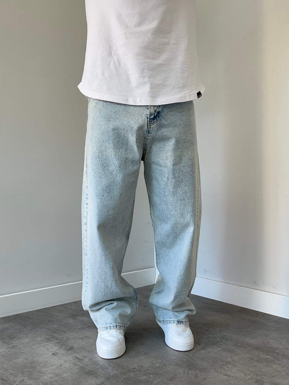 We 11  Ekstra Baggy Jean Buz Mavi