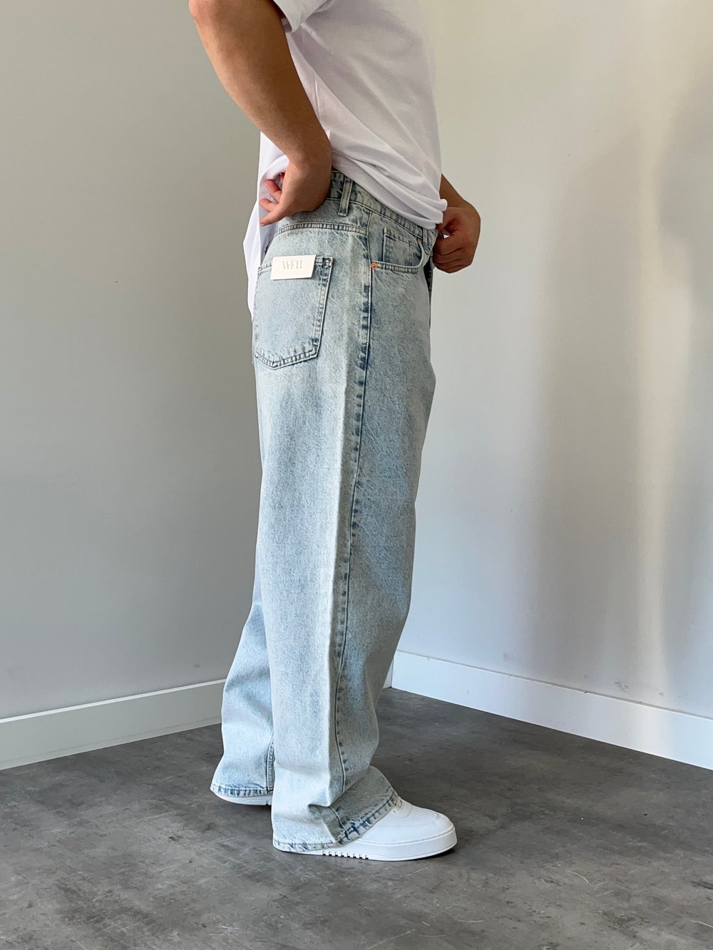 We 11  Ekstra Baggy Jean Buz Mavi