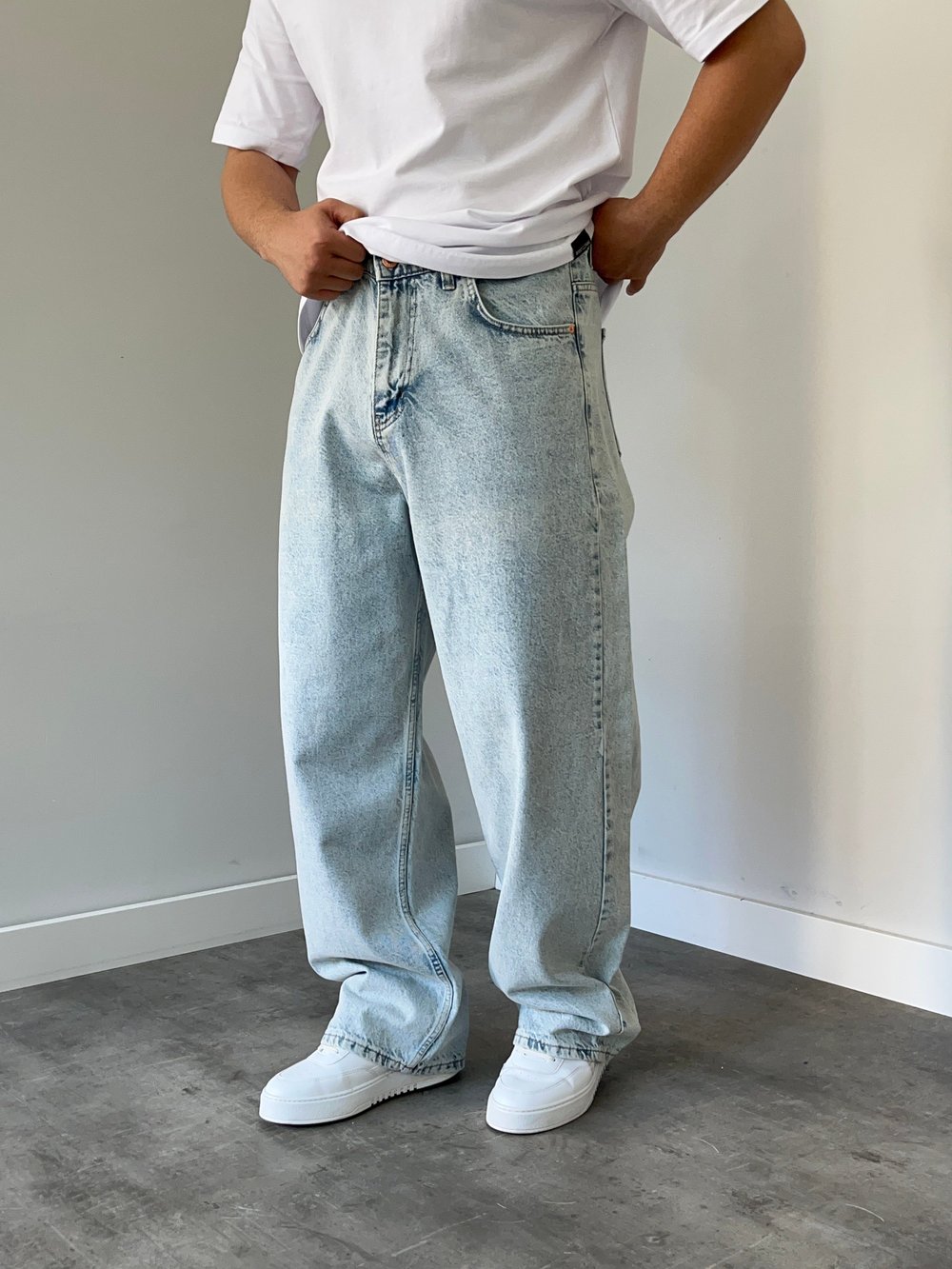 We 11  Ekstra Baggy Jean Buz Mavi