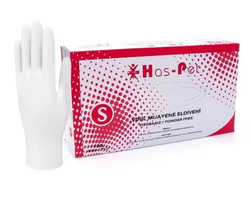 Haspet Vinil Pudrasız Şeffaf Eldiven – 100'lü