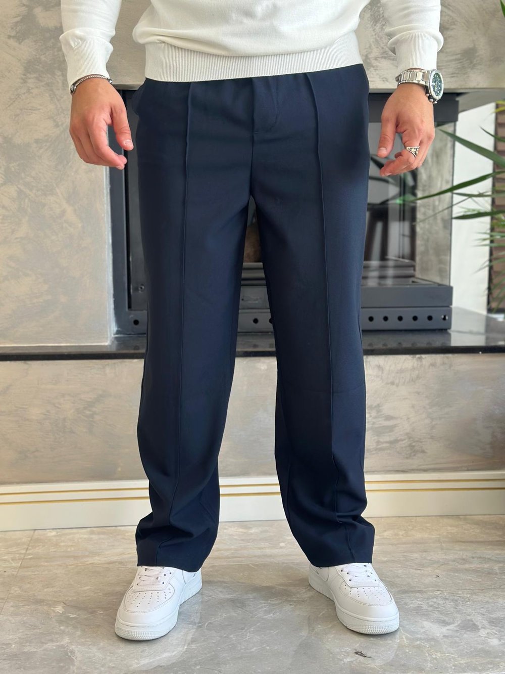 Erkek Jogger Bel Bantlı Comfort Fit Pantolon Lacivert  Eca026