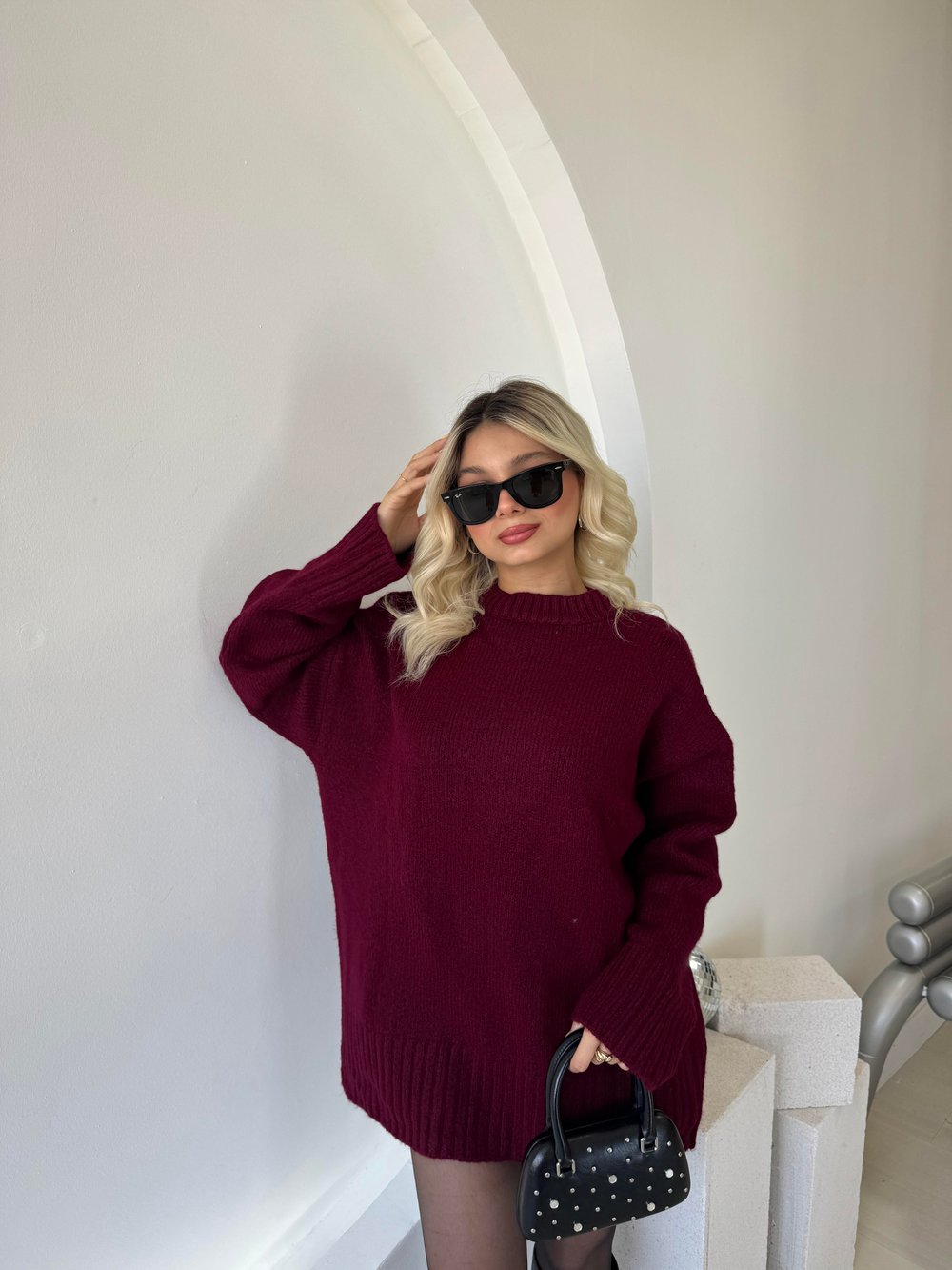 Bisiklet Yaka Oversize Kazak