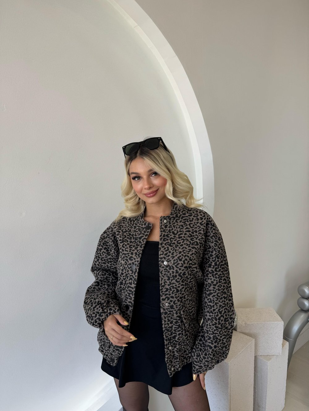 Leoparlı Bomber Ceket