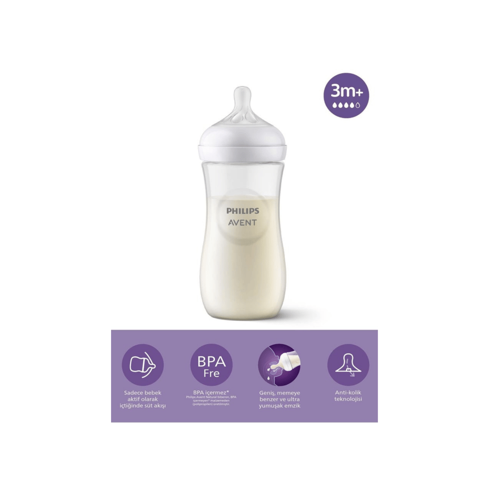 Philips Avent Scy906/01 Natural Response Doğal Tepkili Pp Biberon, 330ml, 3 Ay - Cam Değildir