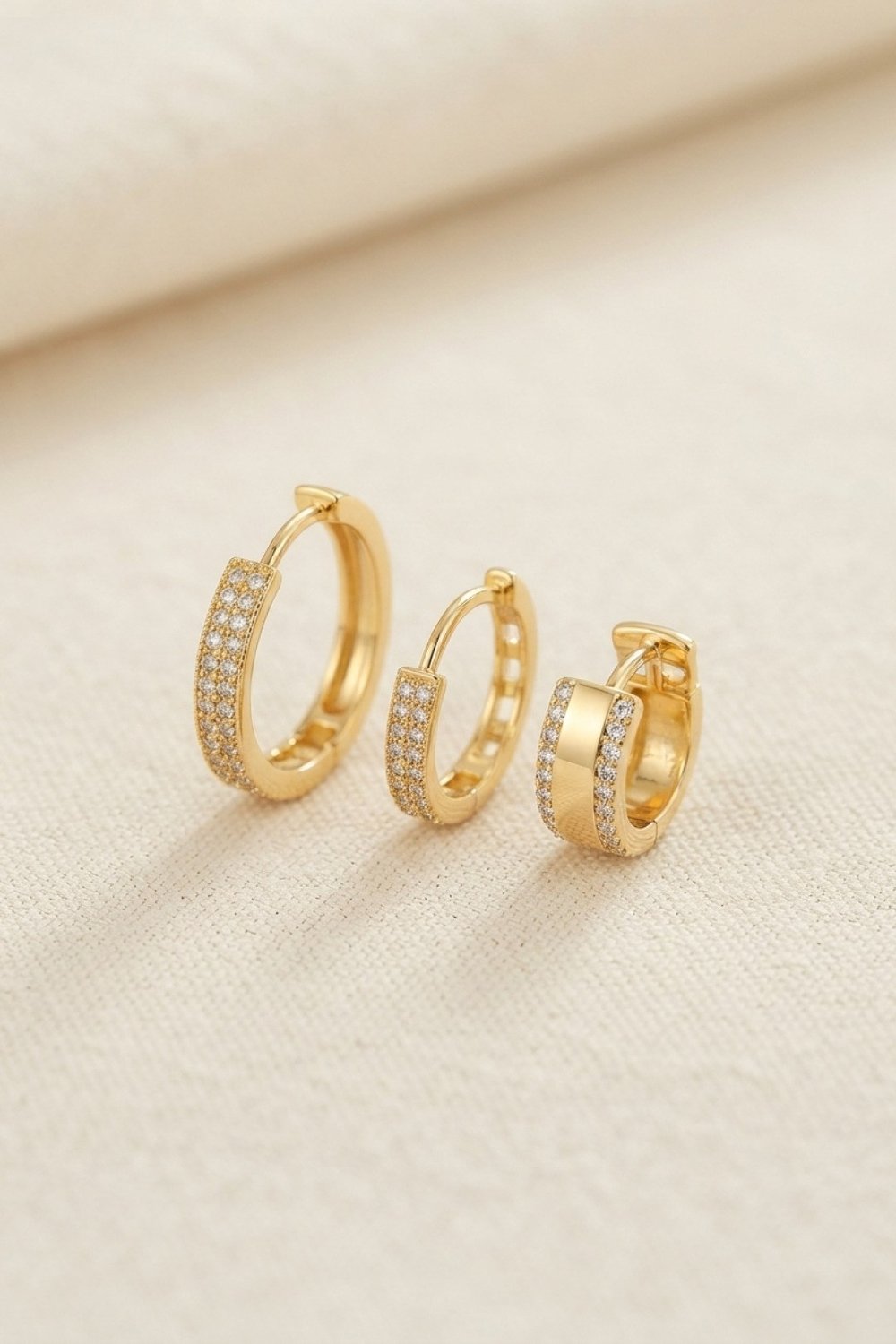 3 lü Set Gold Renk Halka Model Küpe