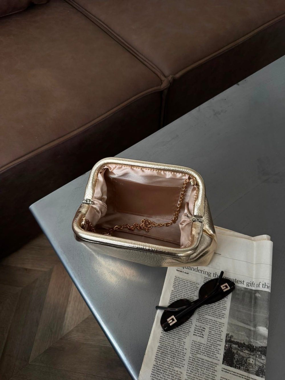 Altın Sarısı Clutch Chloe Çanta