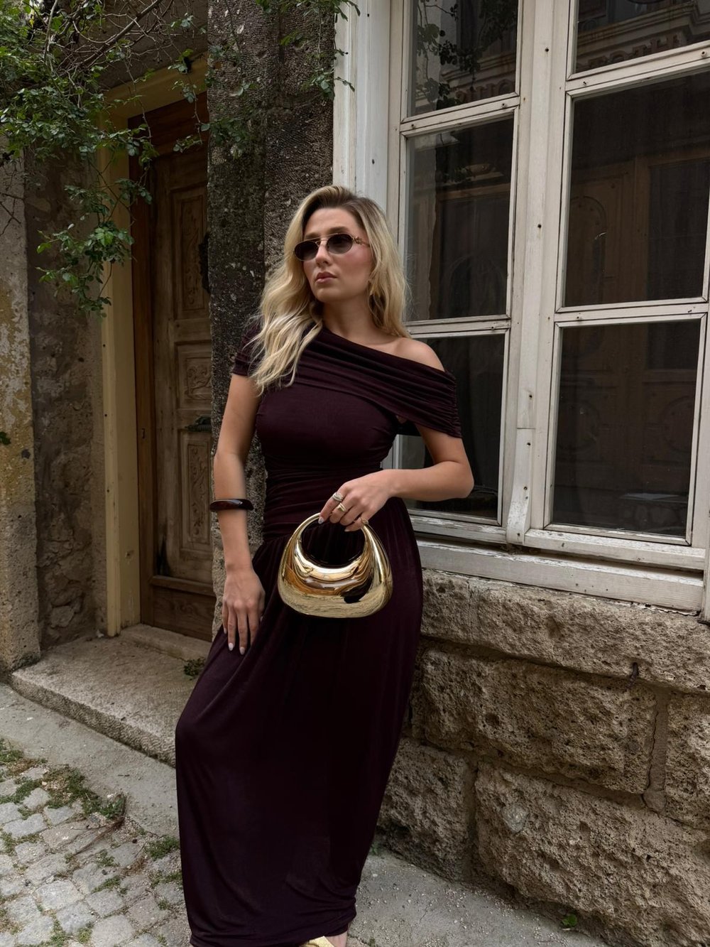 Altın Sarısı Glam Plaka Çanta