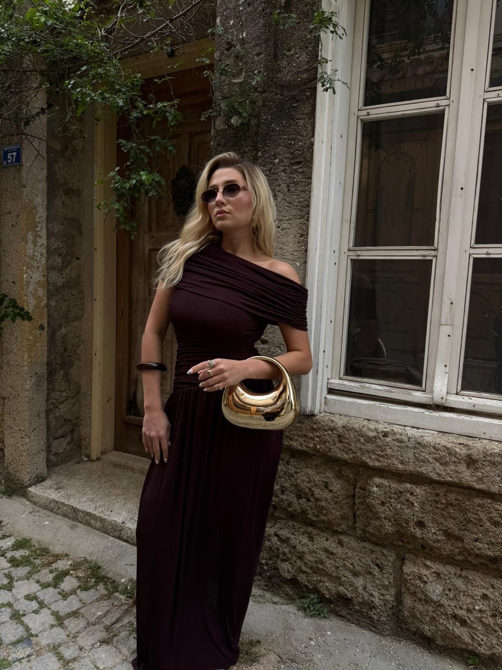 Altın Sarısı Glam Plaka Çanta
