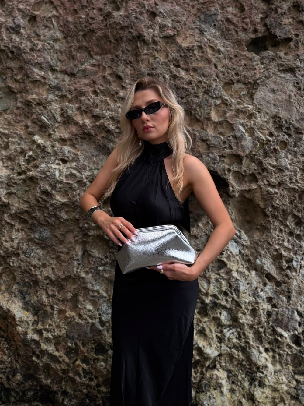 Gümüş Clutch Chloe Çanta