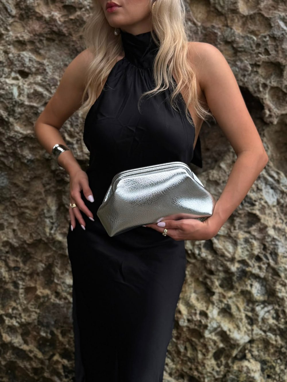 Gümüş Clutch Chloe Çanta