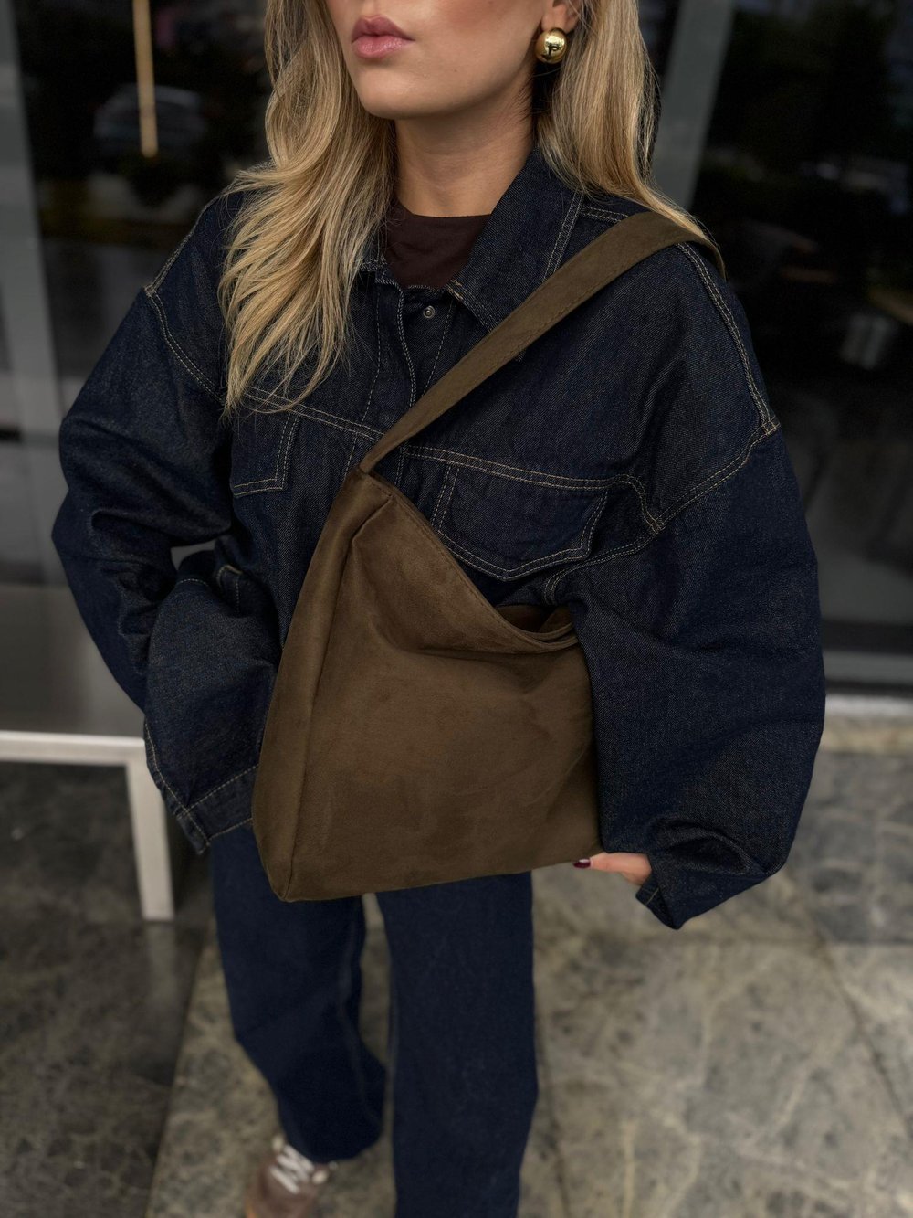 Haki Süet Basic Çanta