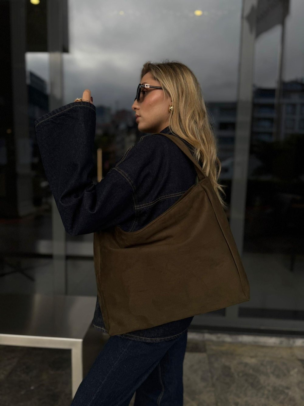 Haki Süet Basic Çanta