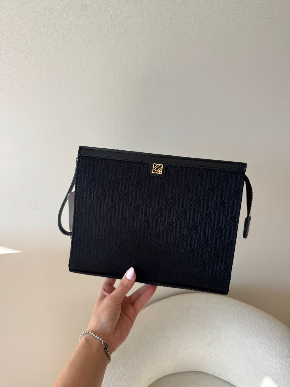Siyah Desenli Clutch Marka Model Çanta