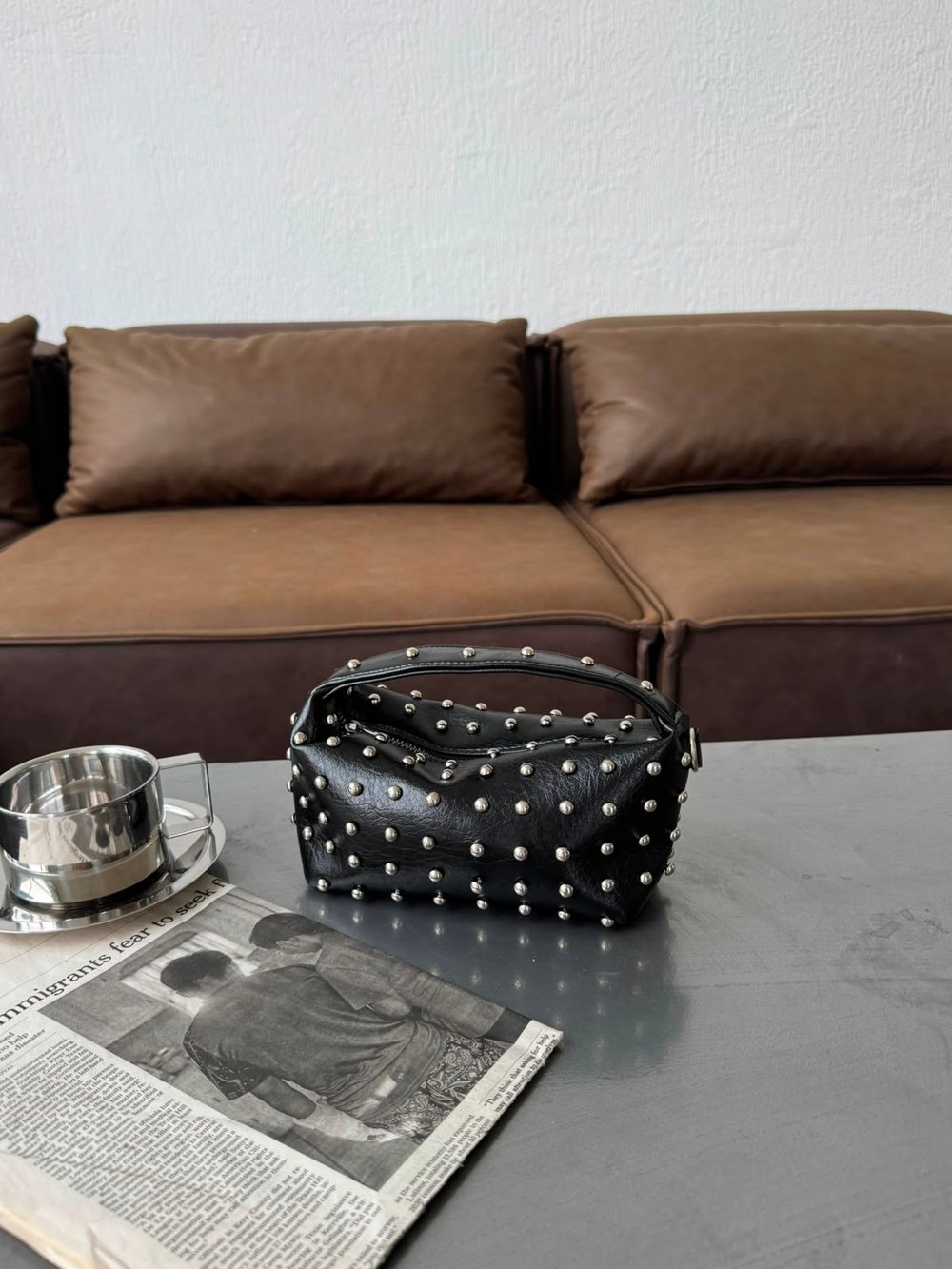 Siyah Metal Troklu Berry Çanta