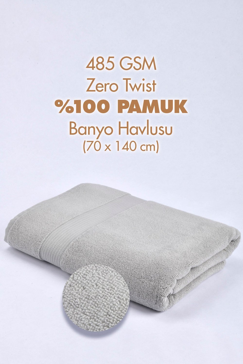 PURE GRİ BANYO HAVLUSU 