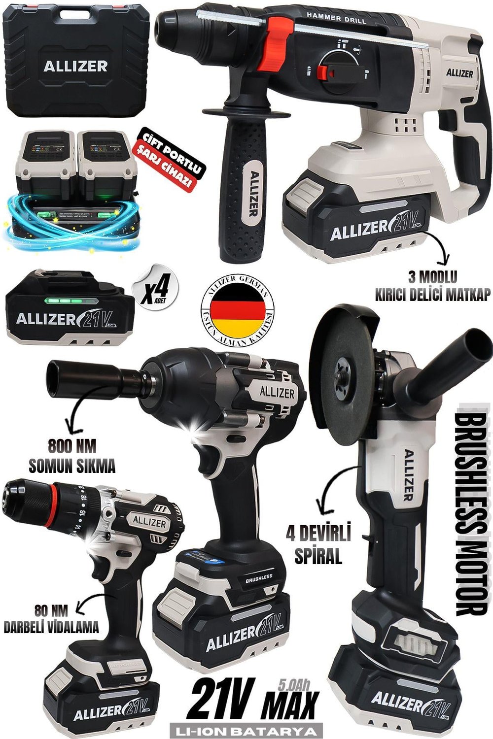 PRO 4’LÜ SET 800 NM’Lİ GRİ MODEL