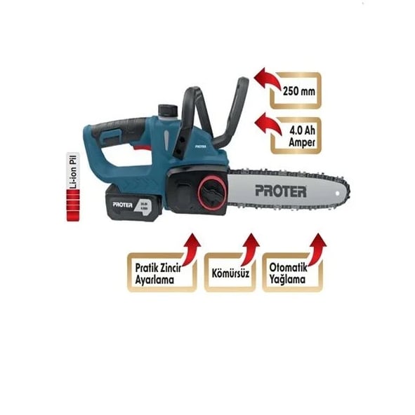 PST 125 ST 250 mm Kesim  4.0 Ah 20 V Li-ion Kömürsüz Zinc.Yağ. Dal Kesme