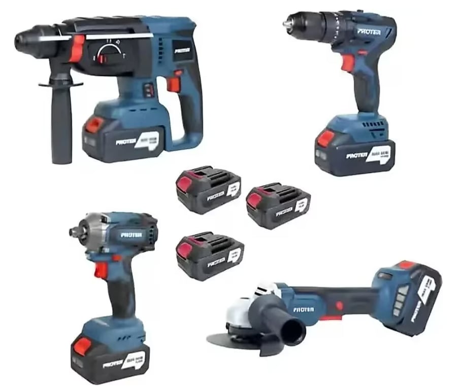 PST 914 quatro 4.0 Ah 20 V Li-ion Pil  Kömürsüz Şarjlı (Dörtlü Makina Set)