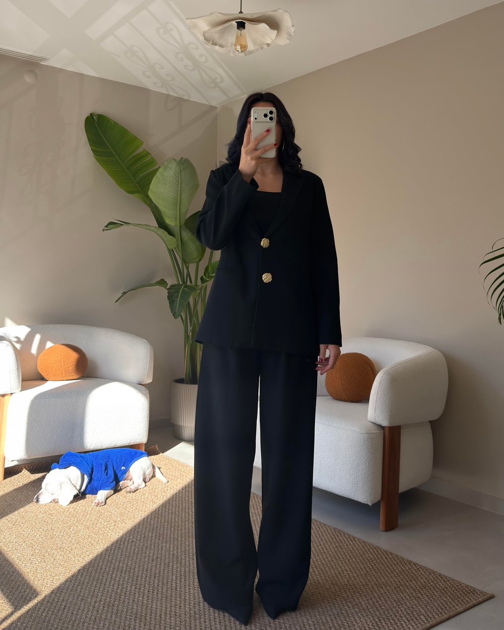 SİYAH ÇİFT GOLD DÜĞMELİ BLAZER TAKIM