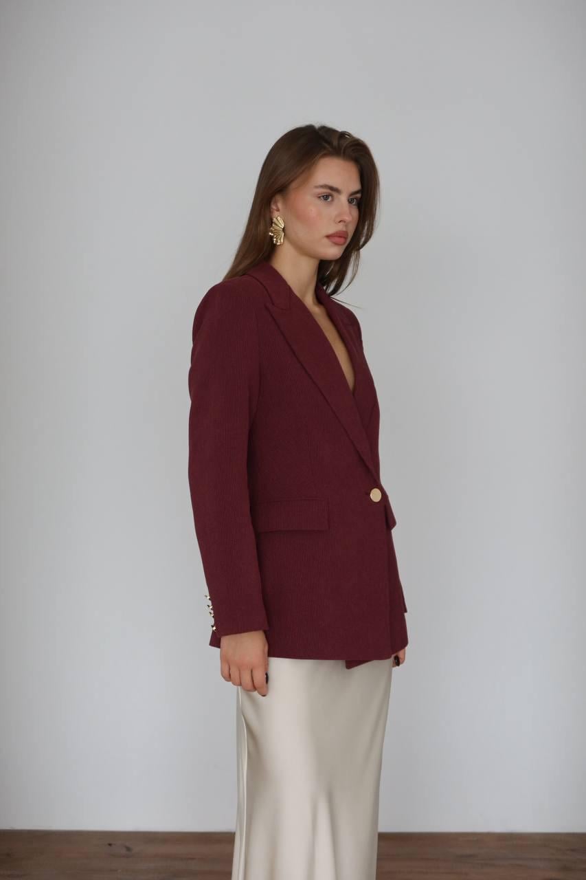 BORDO KADİFE CEKET