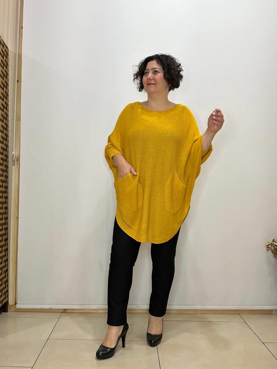 Pamuklu Merserize Oval Kesim Cepli Salaş Bluz