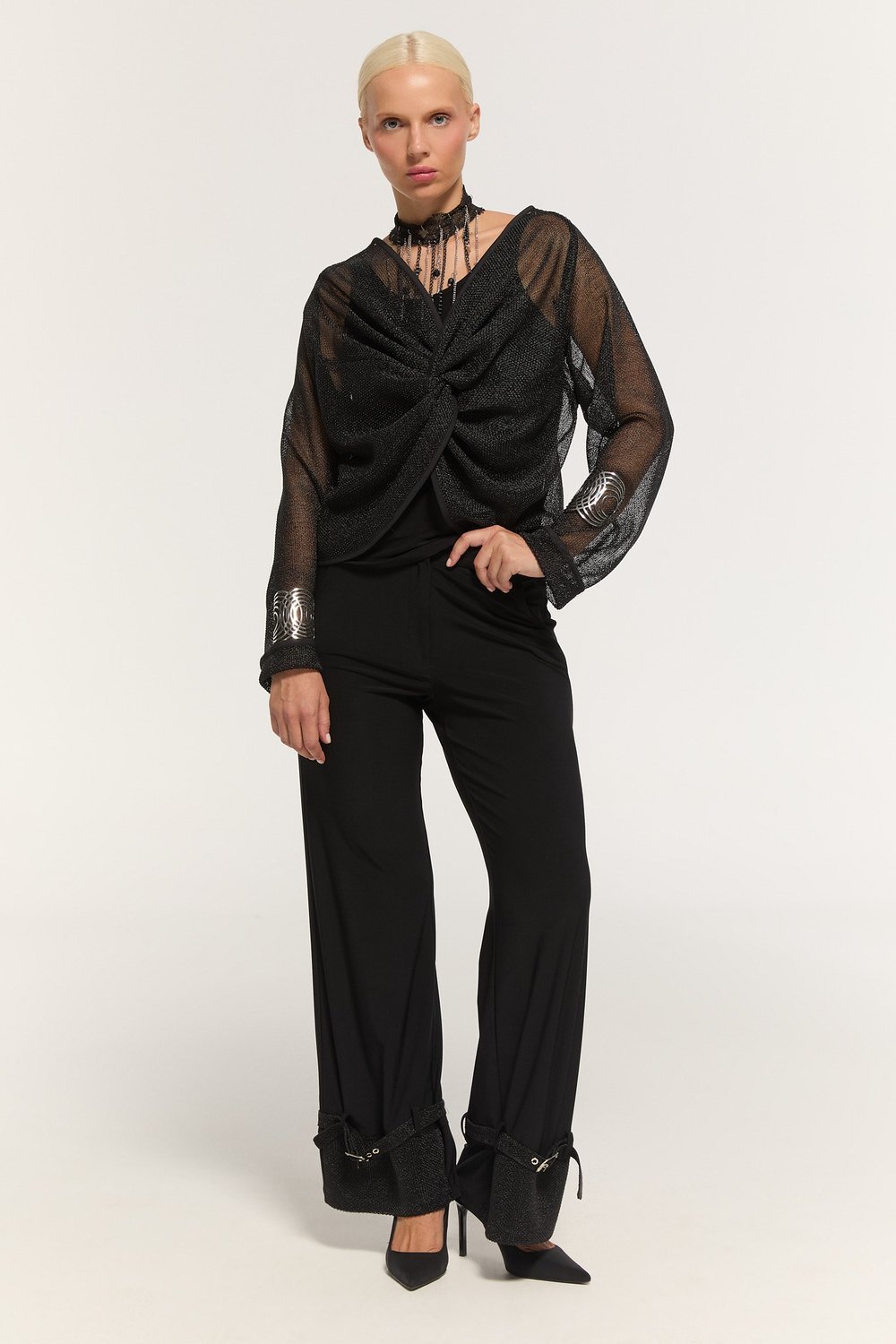 Noir Drape Tasarım Bluz